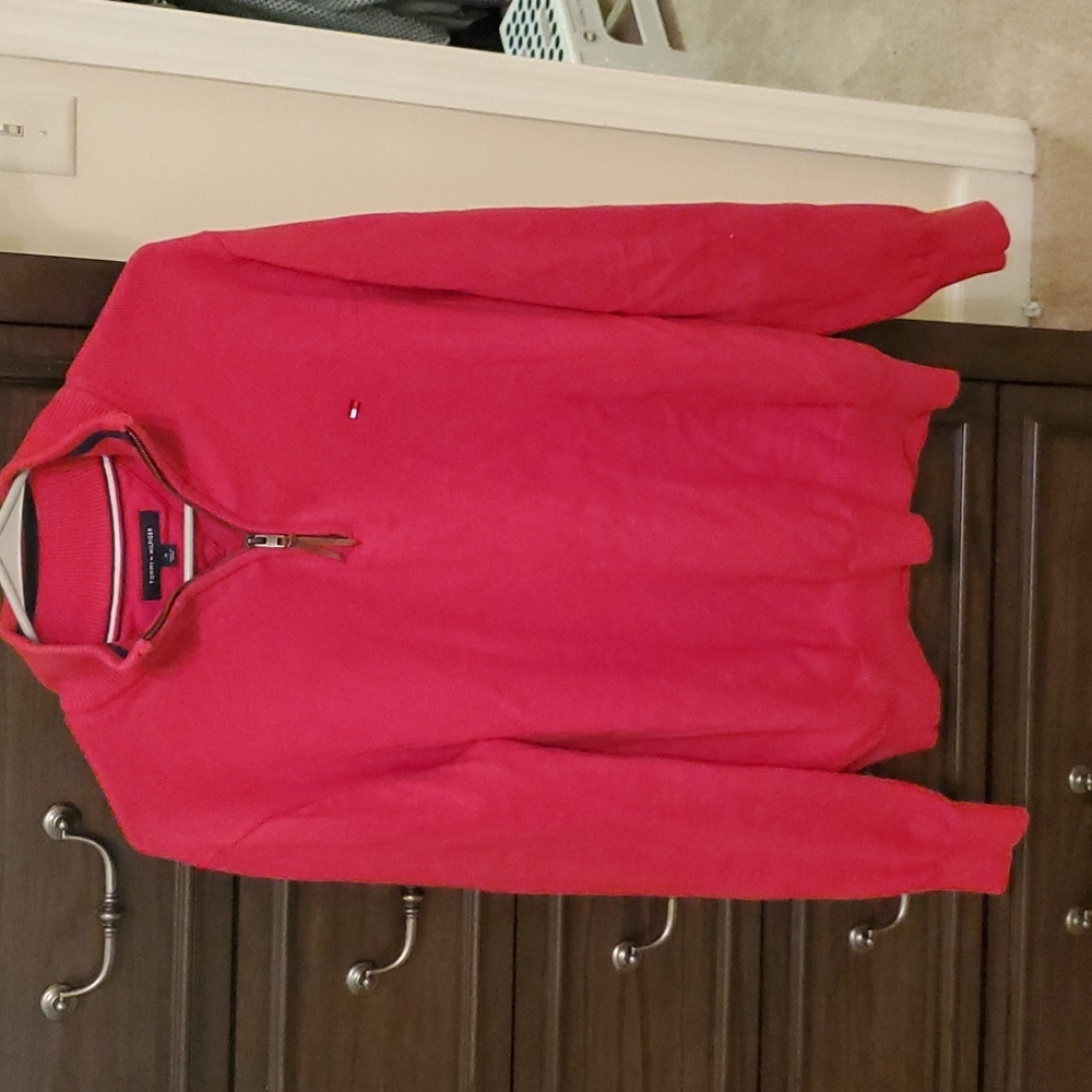 Tommy Hilfiger Red Medium Quarter Zip Sweater